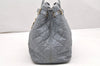 Authentic Christian Dior Panarea Cannage Tote Bag PVC Leather Blue Gray 7161K