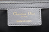 Authentic Christian Dior Panarea Cannage Tote Bag PVC Leather Blue Gray 7161K