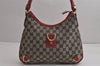 Authentic GUCCI Abbey Shoulder Hand Bag GG Canvas Leather 130738 Navy 7163J