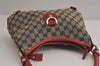 Authentic GUCCI Abbey Shoulder Hand Bag GG Canvas Leather 130738 Navy 7163J