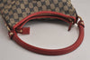 Authentic GUCCI Abbey Shoulder Hand Bag GG Canvas Leather 130738 Navy 7163J