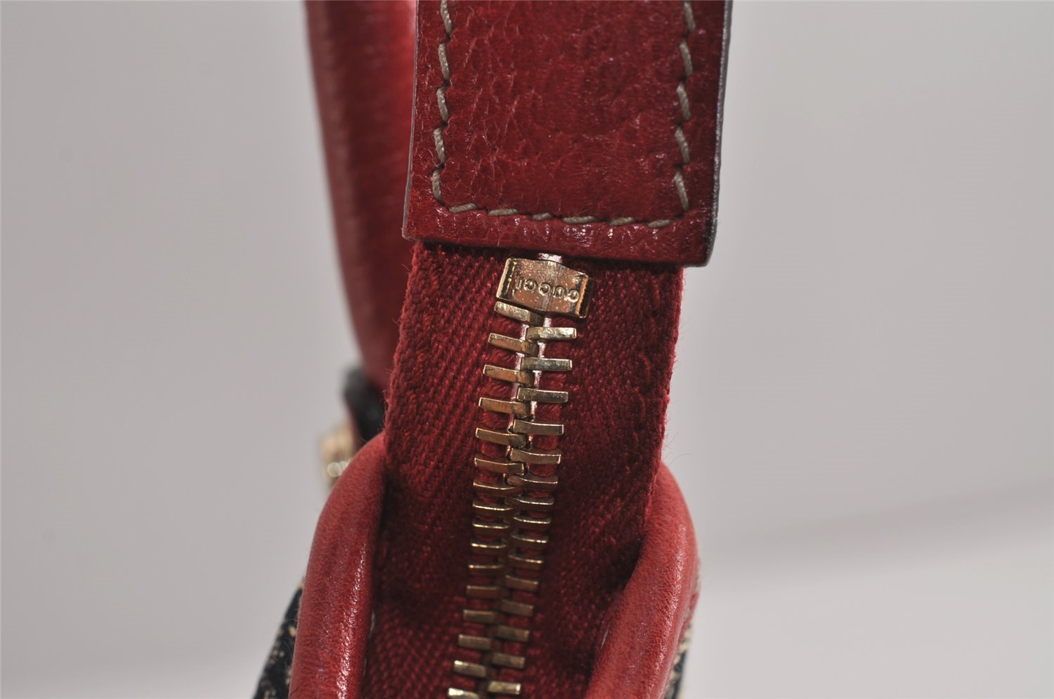 Authentic GUCCI Abbey Shoulder Hand Bag GG Canvas Leather 130738 Navy 7163J