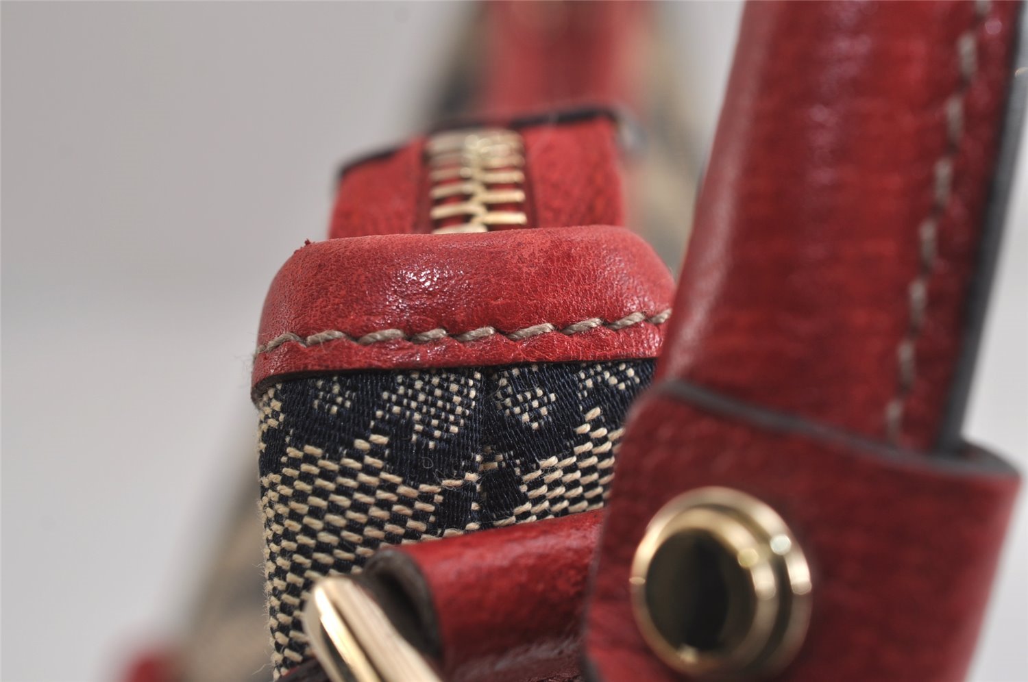 Authentic GUCCI Abbey Shoulder Hand Bag GG Canvas Leather 130738 Navy 7163J