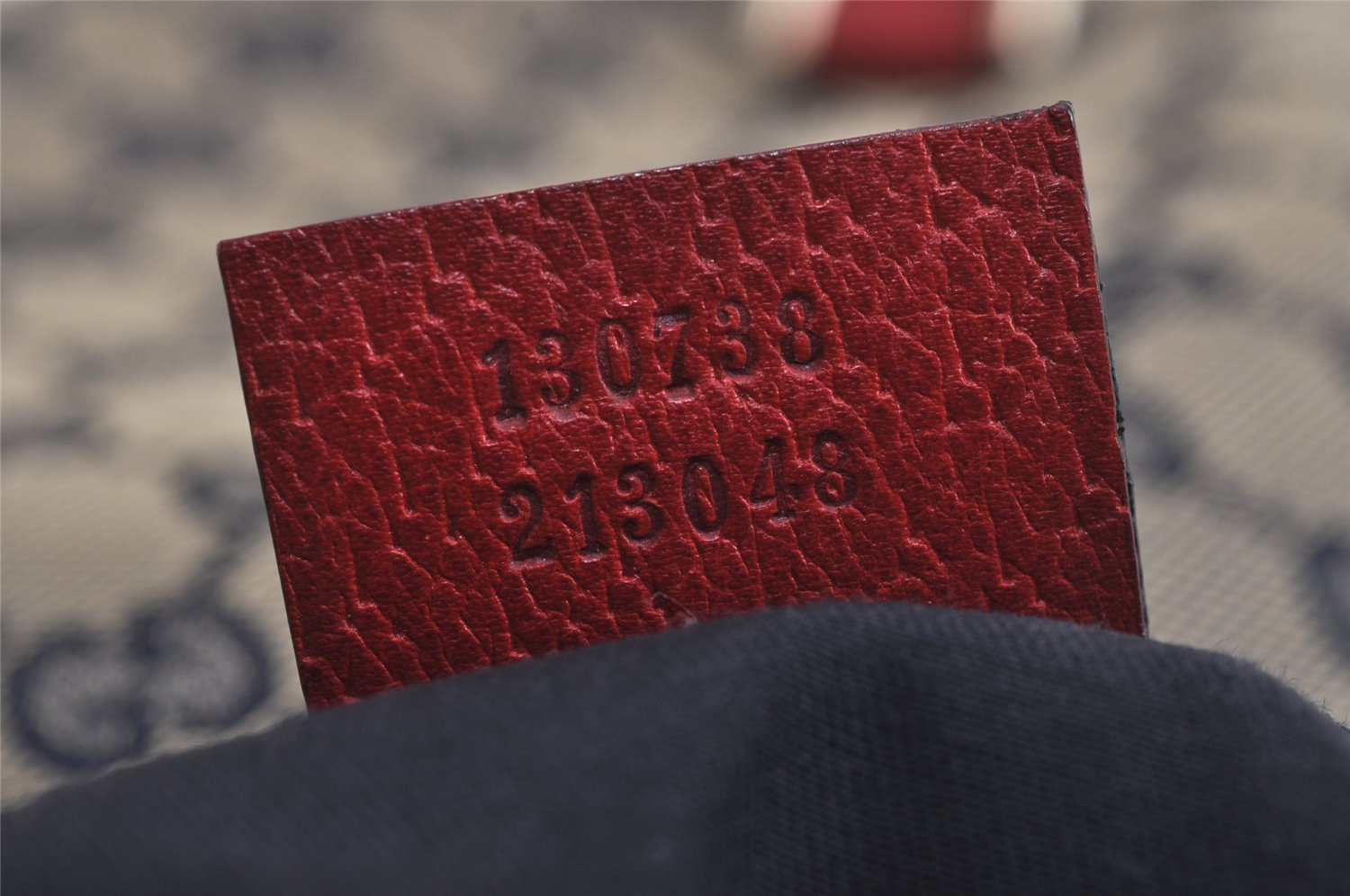 Authentic GUCCI Abbey Shoulder Hand Bag GG Canvas Leather 130738 Navy 7163J