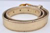 Authentic CHANEL Calf Skin Belt CC Logo Turnlock 61.5-72cm 24.2-28.3" Gold 7163K