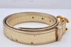 Authentic CHANEL Calf Skin Belt CC Logo Turnlock 61.5-72cm 24.2-28.3" Gold 7163K