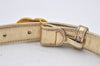 Authentic CHANEL Calf Skin Belt CC Logo Turnlock 61.5-72cm 24.2-28.3" Gold 7163K