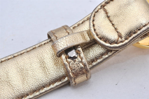 Authentic CHANEL Calf Skin Belt CC Logo Turnlock 61.5-72cm 24.2-28.3" Gold 7163K