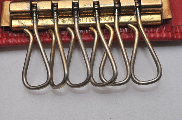 Authentic Louis Vuitton Epi Multicles 6 Key Case Red M63817 LV 7164I