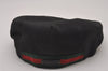 Authentic GUCCI Web Sherry Line Hunting Cap Canvas Leather Size S Black 7165I