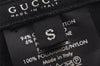 Authentic GUCCI Web Sherry Line Hunting Cap Canvas Leather Size S Black 7165I