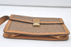 Authentic GUCCI Vintage Micro GG PVC Leather Clutch Hand Bag Purse Brown 7168K