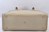 Authentic GUCCI Vintage Bamboo Hand Bag Leather 0028260 Cream White 7169K