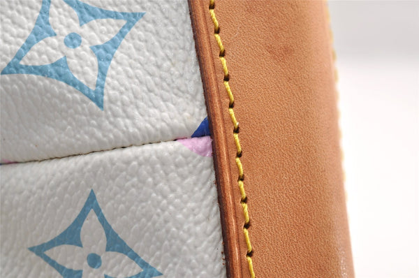 Auth Louis Vuitton Monogram Multicolor Audra Tote Hand Bag White M40047 LV 7170I