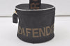 Authentic FENDI Vintage Vanity Hand Bag Purse Nylon Leather Black Junk 7170K