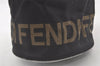 Authentic FENDI Vintage Vanity Hand Bag Purse Nylon Leather Black Junk 7170K