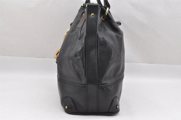 Authentic Chloe Kerala Vintage 2Way Shoulder Tote Bag Leather White Black 7172I