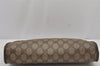 Authentic GUCCI Vintage Clutch Hand Bag Purse GG PVC Leather Brown 7172J