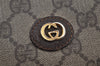 Authentic GUCCI Vintage Clutch Hand Bag Purse GG PVC Leather Brown 7172J