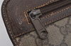 Authentic GUCCI Vintage Clutch Hand Bag Purse GG PVC Leather Brown 7172J