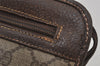 Authentic GUCCI Vintage Clutch Hand Bag Purse GG PVC Leather Brown 7172J