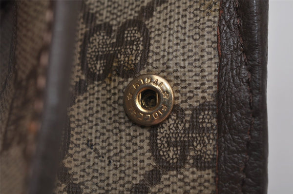 Authentic GUCCI Vintage Clutch Hand Bag Purse GG PVC Leather Brown 7172J