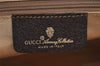 Authentic GUCCI Vintage Clutch Hand Bag Purse GG PVC Leather Brown 7172J
