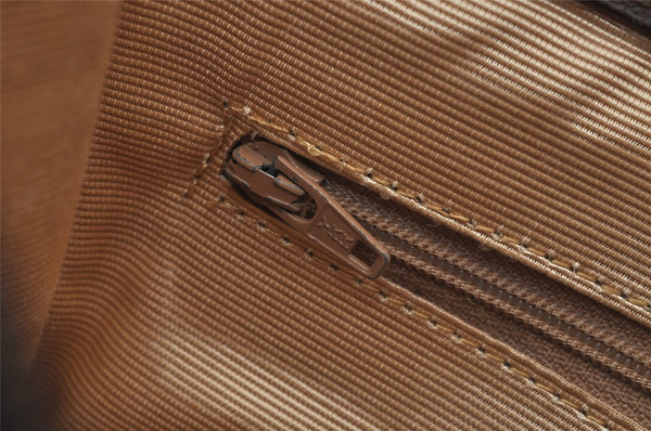 Authentic GUCCI Vintage Clutch Hand Bag Purse GG PVC Leather Brown 7172J