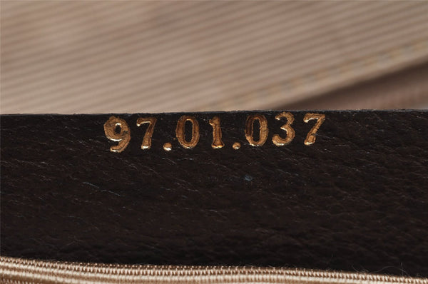 Authentic GUCCI Vintage Clutch Hand Bag Purse GG PVC Leather Brown 7172J