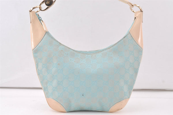 Authentic GUCCI Shoulder Hand Bag GG Canvas Enamel 0014158 Light Blue 7172K