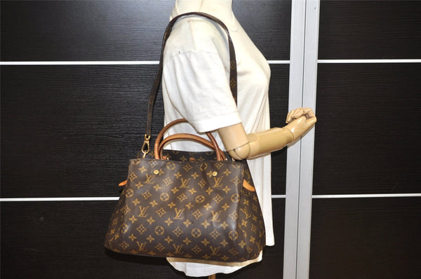 Authentic Louis Vuitton Monogram Montaigne MM 2Way Hand Bag M41056 LV 7174K