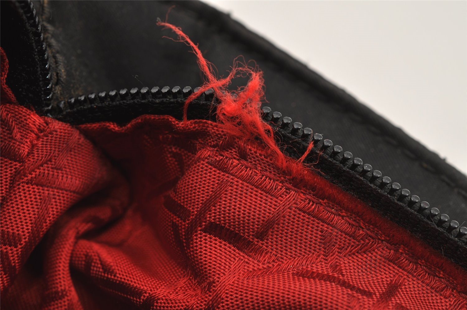 Authentic Christian Dior Lady Dior Cannage Nylon 2Way Hand Bag Black CD 7177I