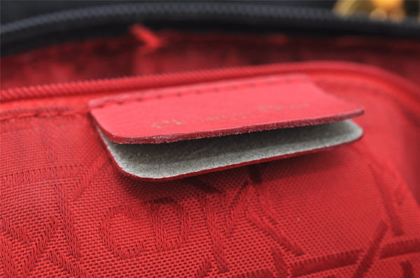 Authentic Christian Dior Lady Dior Cannage Nylon 2Way Hand Bag Black CD 7177I