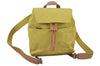 Authentic GUCCI Vintage Backpack Purse GG Canvas Leather 0030242 Yellow 7177J