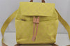 Authentic GUCCI Vintage Backpack Purse GG Canvas Leather 0030242 Yellow 7177J