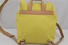 Authentic GUCCI Vintage Backpack Purse GG Canvas Leather 0030242 Yellow 7177J