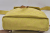 Authentic GUCCI Vintage Backpack Purse GG Canvas Leather 0030242 Yellow 7177J