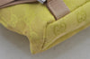 Authentic GUCCI Vintage Backpack Purse GG Canvas Leather 0030242 Yellow 7177J