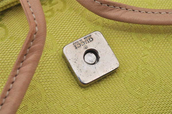 Authentic GUCCI Vintage Backpack Purse GG Canvas Leather 0030242 Yellow 7177J