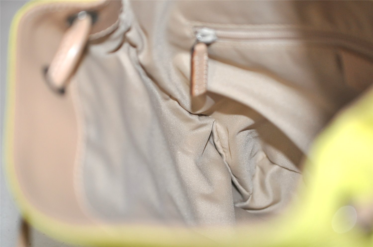 Authentic GUCCI Vintage Backpack Purse GG Canvas Leather 0030242 Yellow 7177J