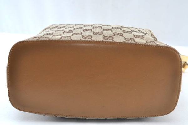 Authentic GUCCI Vintage Shoulder Bag Purse GG Canvas Leather 0013814 Brown 7178J
