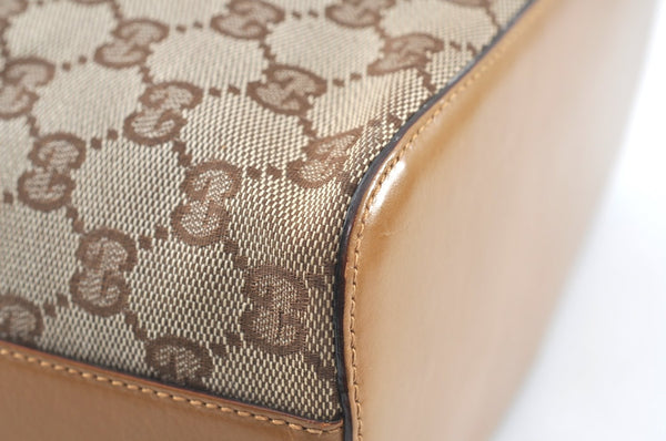 Authentic GUCCI Vintage Shoulder Bag Purse GG Canvas Leather 0013814 Brown 7178J