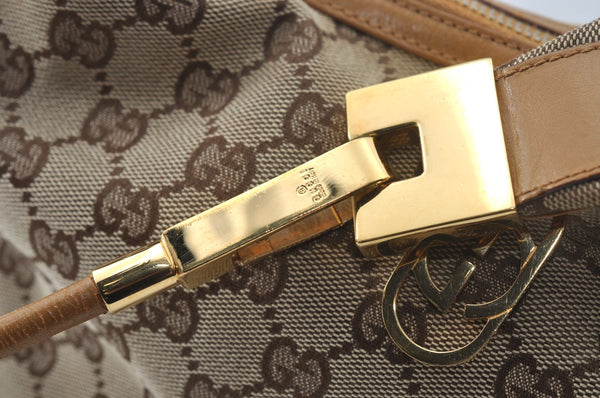 Authentic GUCCI Vintage Shoulder Bag Purse GG Canvas Leather 0013814 Brown 7178J