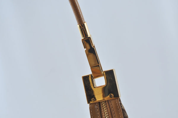 Authentic GUCCI Vintage Shoulder Bag Purse GG Canvas Leather 0013814 Brown 7178J