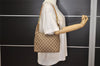 Authentic GUCCI Vintage Shoulder Bag Purse GG Canvas Leather 0013814 Brown 7178J