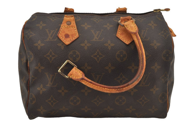 Authentic Louis Vuitton Monogram Speedy 25 Boston Hand Bag M41528 LV 7180J