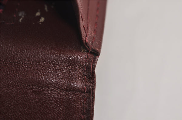Authentic Cartier Must de Cartier Leather Shoulder Cross Bag Bordeaux Red 7182J