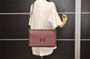 Authentic Cartier Must de Cartier Leather Shoulder Cross Bag Bordeaux Red 7182J