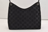 Authentic GUCCI Bamboo Shoulder Bag Purse GG Suede 0013008 Black Junk 7185J