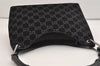 Authentic GUCCI Bamboo Shoulder Bag Purse GG Suede 0013008 Black Junk 7185J
